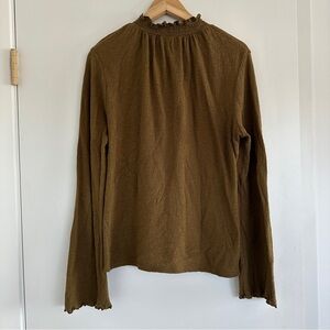 Madewell Olive Long Sleeve Blouse